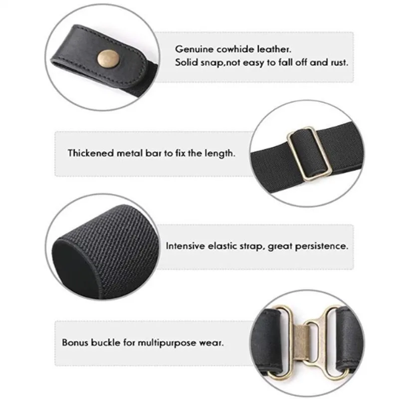

Buckle-Free Belt For Jean Pants,Dresses,No Buckle Stretch Elastic Waist Belt For Women/Men,No Bulge,No Hassle Waist Belt