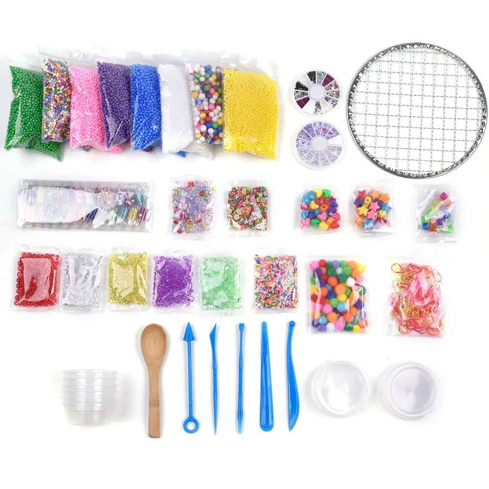 

72 Pack Slime Making Kit Letter Style Slime Supplies Colorful Foam Balls Candy Paper Polymer Fishbowl Beads DIY Slime Set Toy