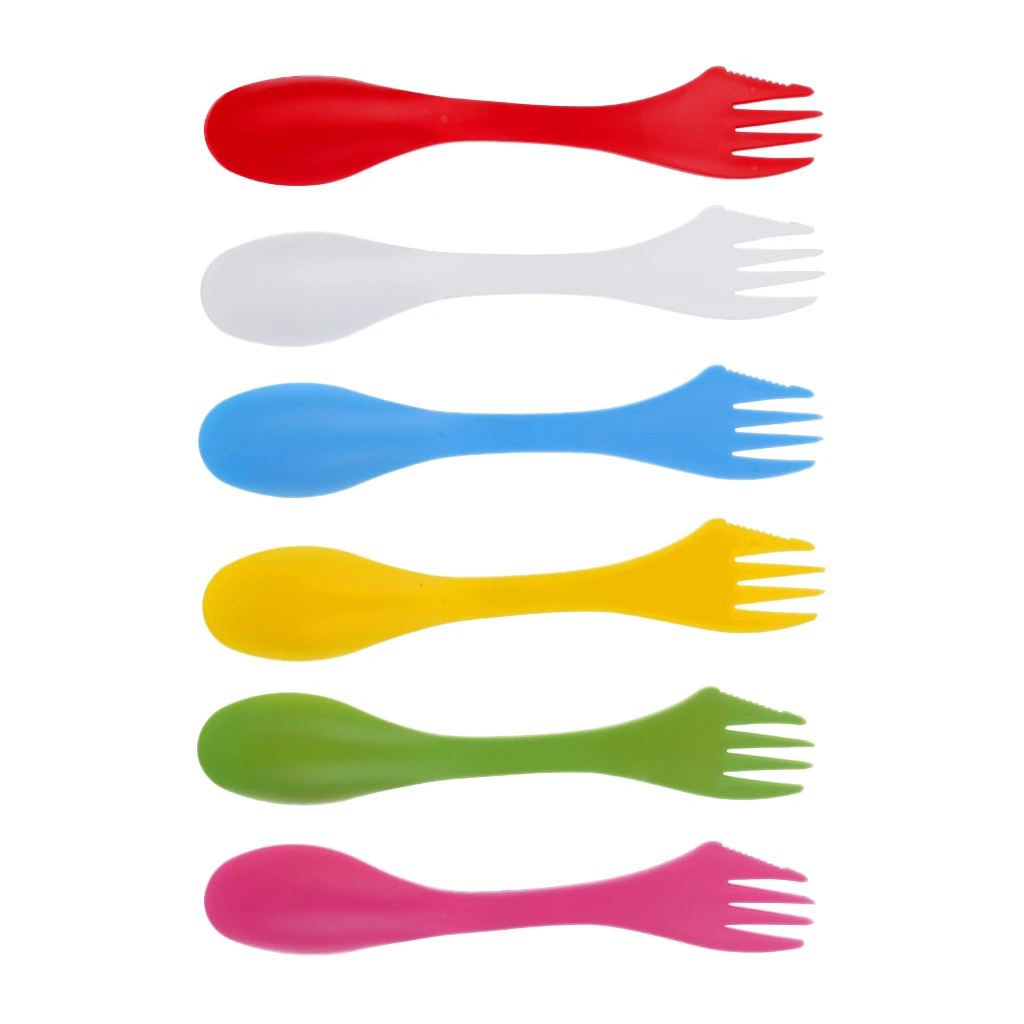 Портативная походная посуда 3 в 1 6 шт./компл. Spork Combo ложка столовые приборы для
