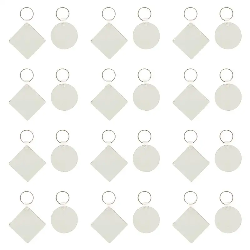 

24pcs Sublimation Blanks Keychains Board Heat Transfer Keychains for DIY