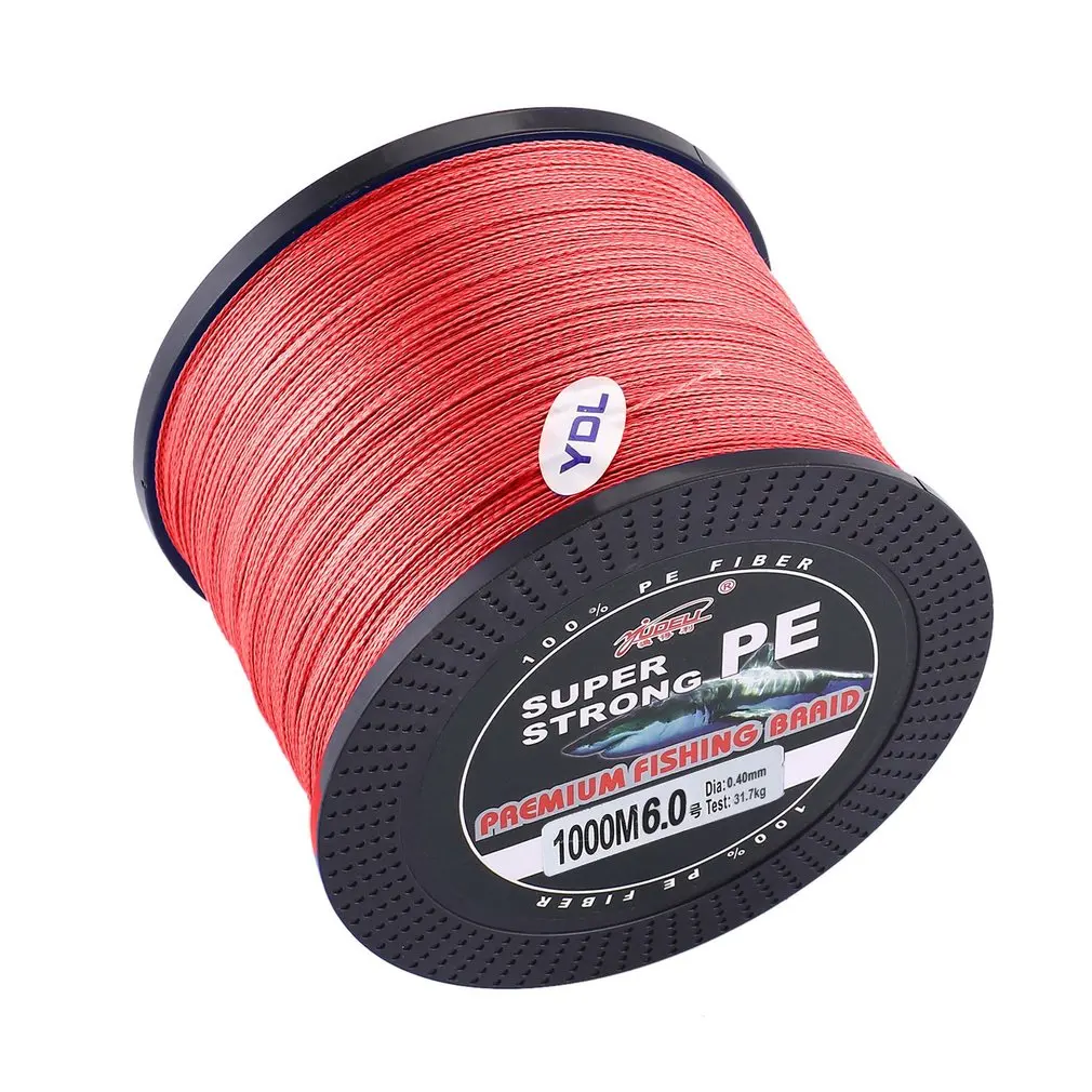 Сильный 4 нити 1000 м Премиум PE плетеная рыболовная леска из ПЭ озеро многонитеевая
