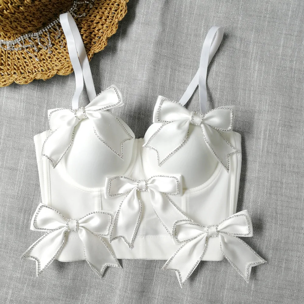 

Women Diamond Five-Pointed Star Tassel Camisole Sweet Cool Bustier Bra Cropped Top Lingerie Underwear Night Club Party Tank Tops