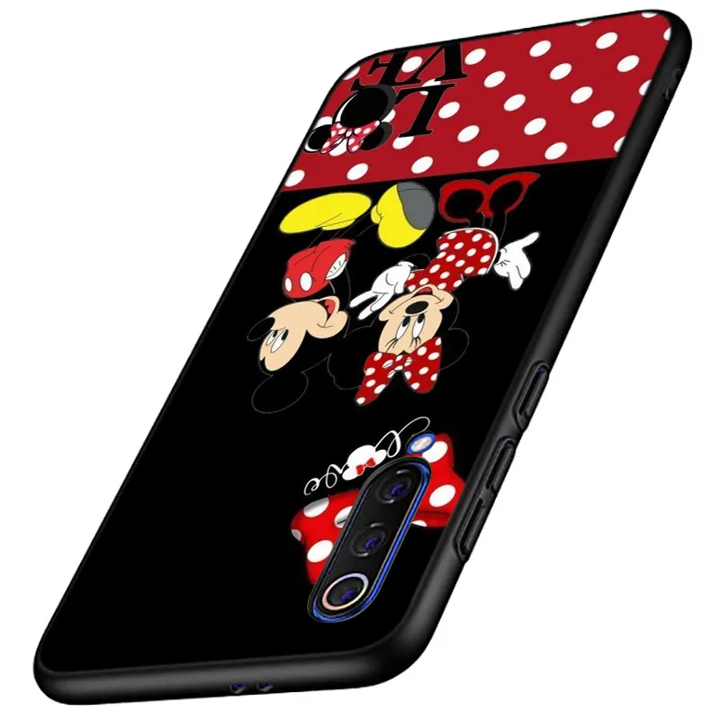 Red Mickey Minnie For Xiaomi Mi 12 11 10 11T 10T 9T 9 8 Note 10 Ultra Pro Lite TPU Soft Silicone Black Phone Case Funda Coque