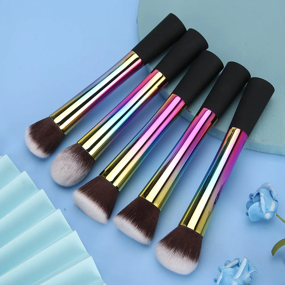 

5pcs Professional Portable Makeup Brush Set Soft Rubber Handle Face Blush Powder Makeup Brush Beauty Tools Comestic Tool Women