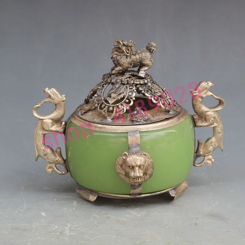 

Pure white copper, with agate aromatherapy stove, home / living room decoration crafts, collectibles.