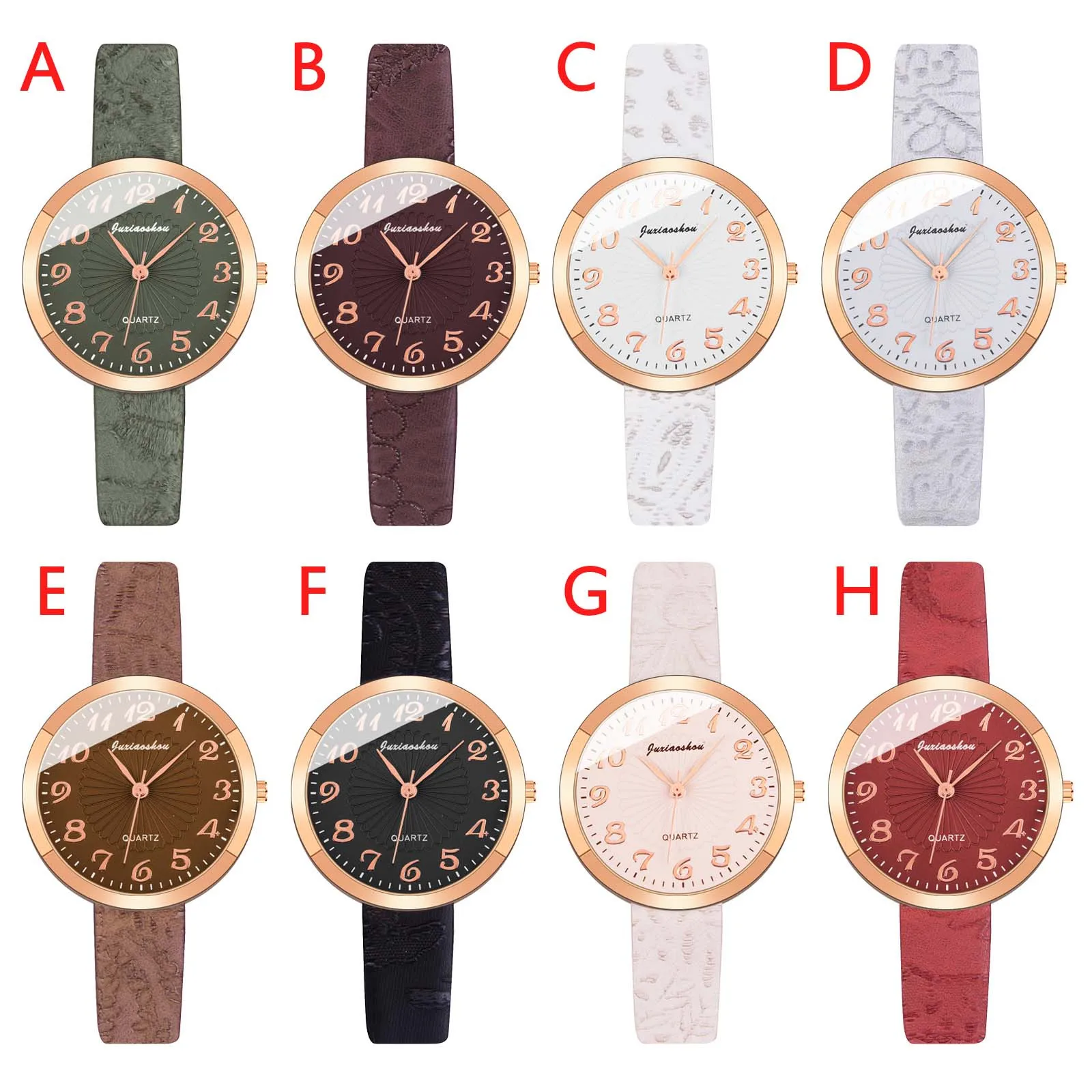 

2021NEW Watch Women Sleek Minimalist Fashion Leather Belt Large stainless steel dial Women's Quartz Watches ladies Clock Gift
