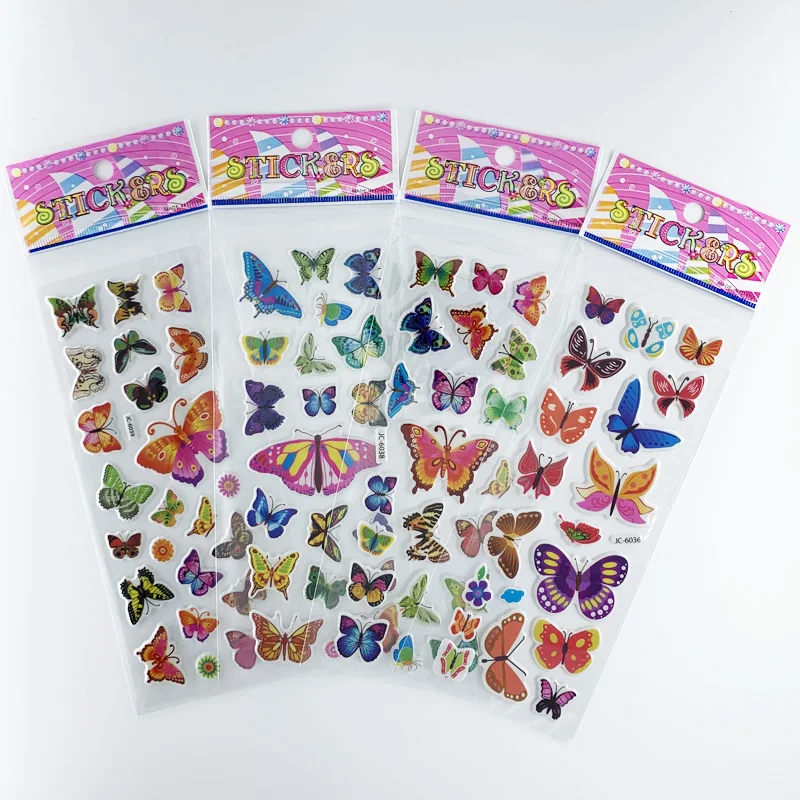 Juego de 8 hojas de pegatinas 3D de dibujos animados para ni&ntilde;os y ni&ntilde;as, pegatinas de burbujas, adhesivo de manualidades para &aacute;lbum de recortes, juguetes, regalo-2