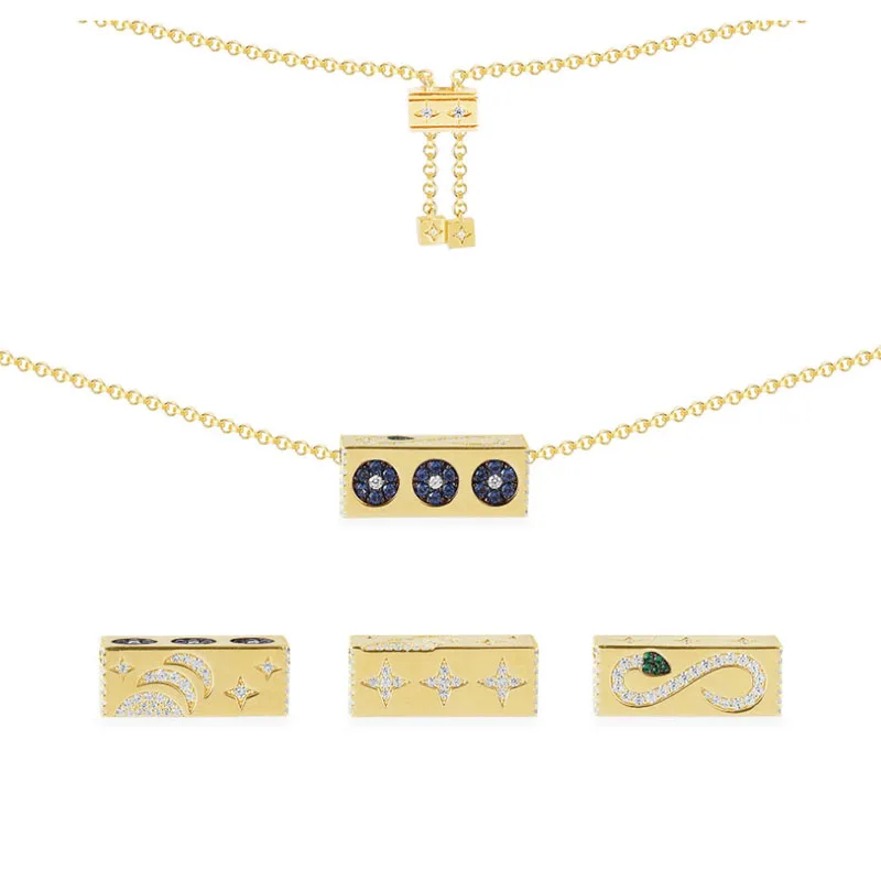 Женское колье с подвеской в виде змеи и звезд из серебра 925 пробы | Украшения