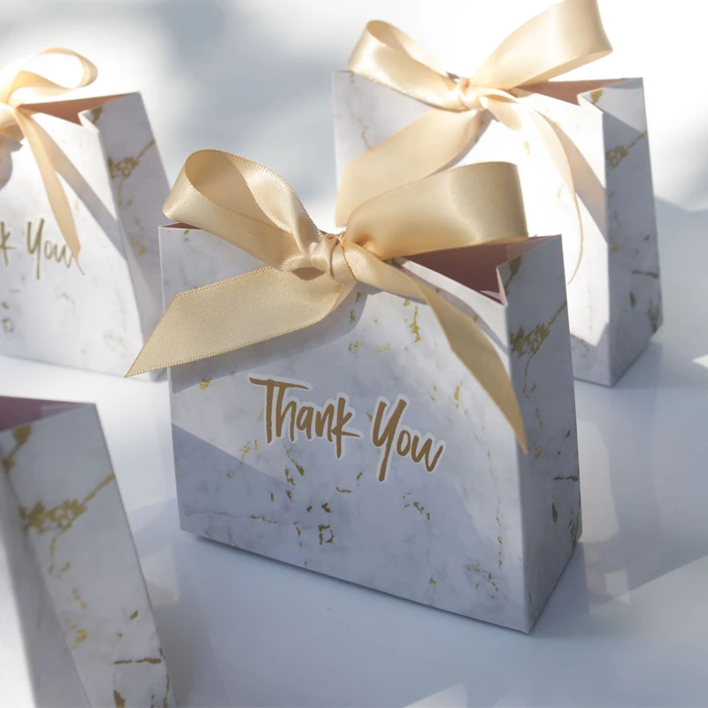 

Gift Box Grey Marble Gift Bag for Wedding Favor Paper Chocolate Boxes Package baby shower thanks Candy Boxes Party Supplies