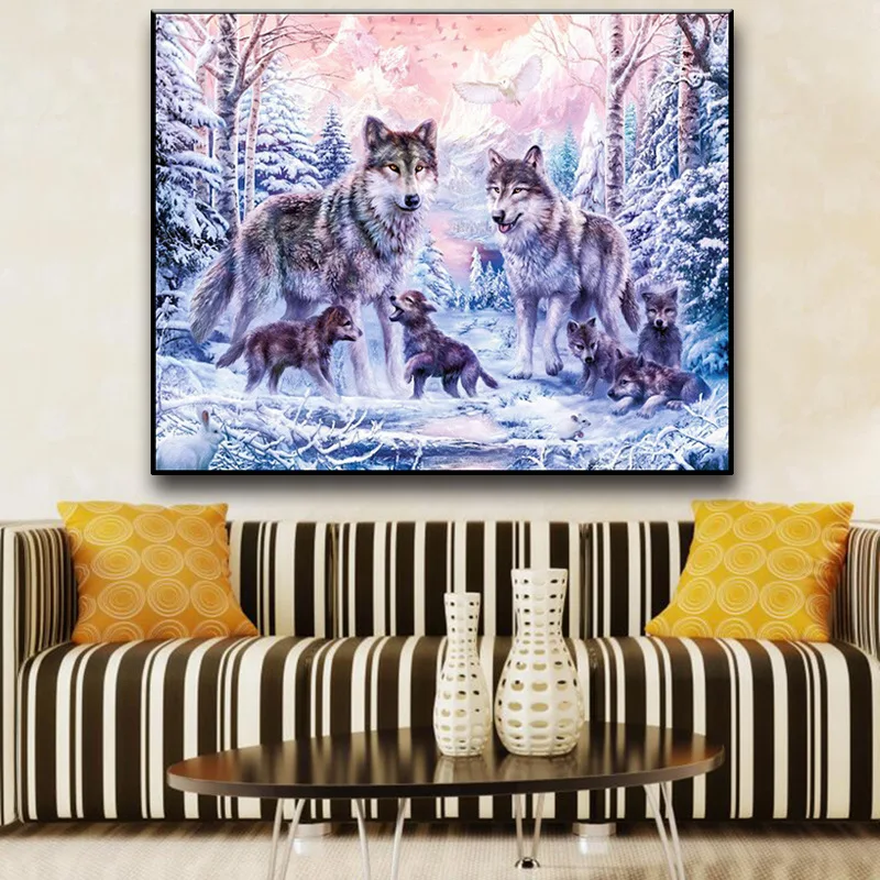 Пейзаж картина выложенная алмазами животные вышивка крестиком наборы для