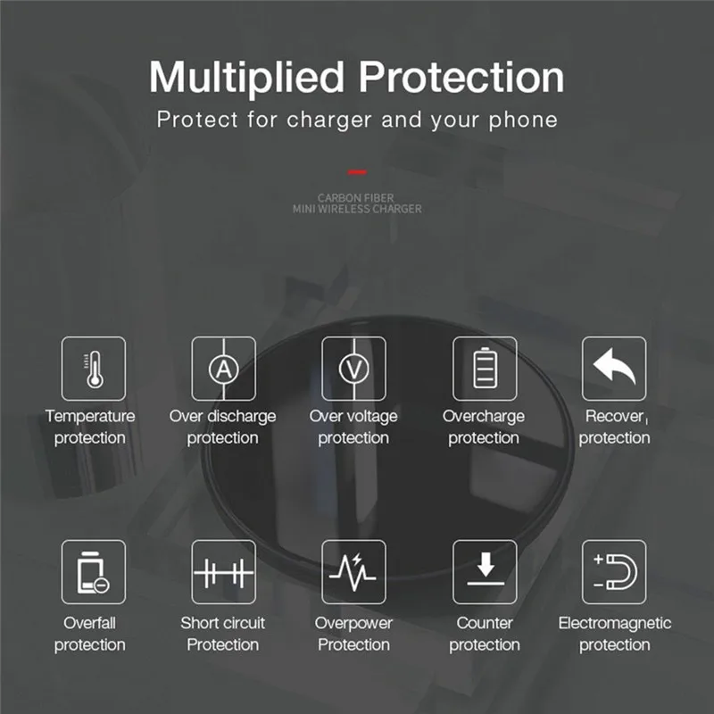 Беспроводное зарядное устройство Qi для зарядки телефона XS MAX XR 8 Plus samsung S9 S8