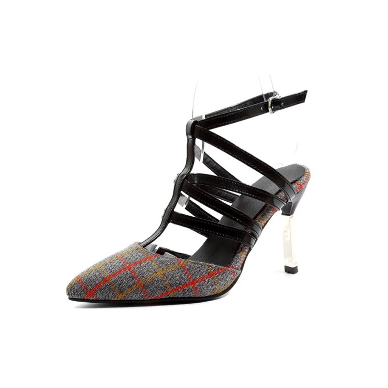 Женские туфли на высоком каблуке большого размера женские тонком с вырезами