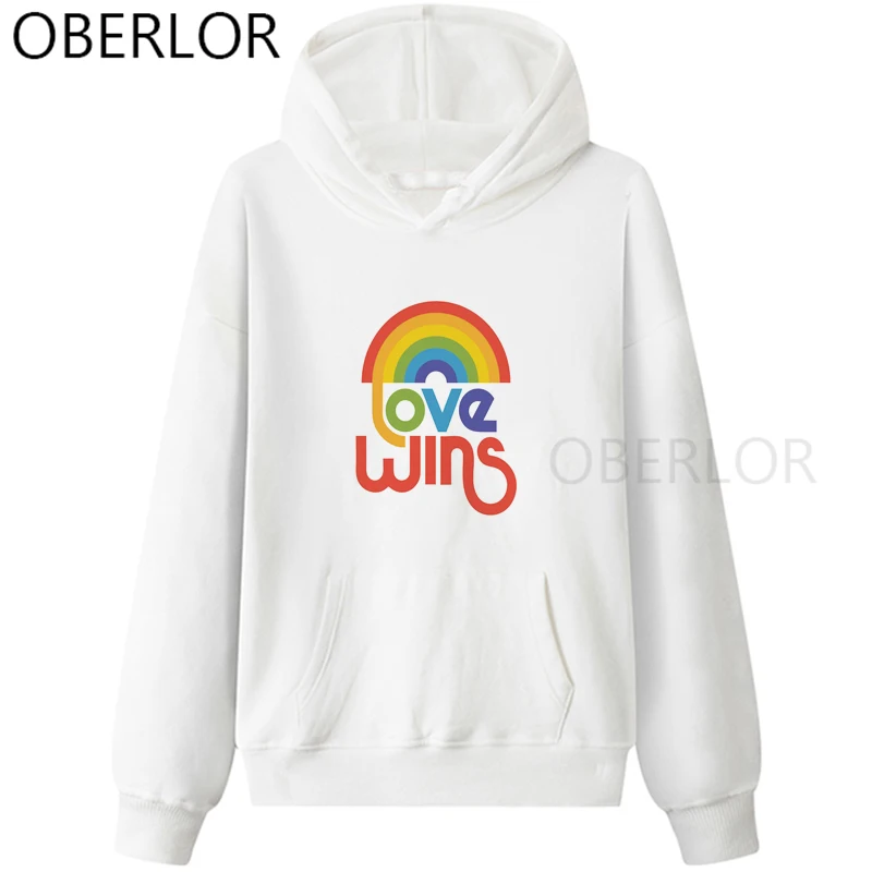 

Love Wins Classic Gay Pride Lesbian Rainbow LGBT New Harajuku Hoodies Ullzang Cartoon Funny Sweatshirts 90s Graphic Sweaters