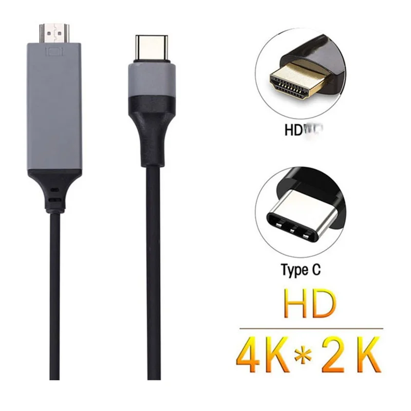 Basix type C к HDMI совместимый кабель USB 3 1 HD4K высокая скорость 2 М адаптер Кабели для MacBook