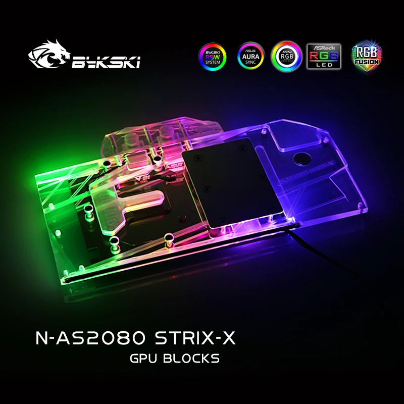 Водный блок Bykski для ASUS ROG STRIX RTX2080 OC/ 2080 O8G GAMING/ RTX 2070 SUPER/ RTX2080S/совместимый