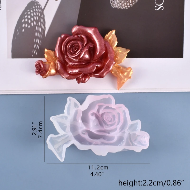 

Crystal Epoxy Resin Mold DIY Crafts Making Tool Rose flower Ornaments Decorations Silicone Mould
