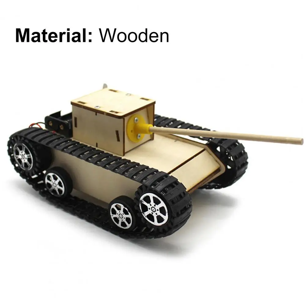 

Tank Stem Toy DIY Educational Wood Science Experiment Education Hand-Made Assemble Material Package Tank Model for Kids