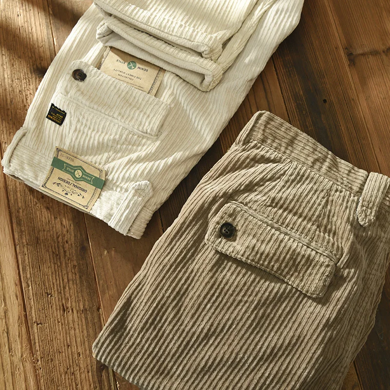 

New Men Harem Pants Cotton Corduroy Pants Casual Trousers Streetwear Black Solid Color Male Sweatpants Harajuku Style Ovesized