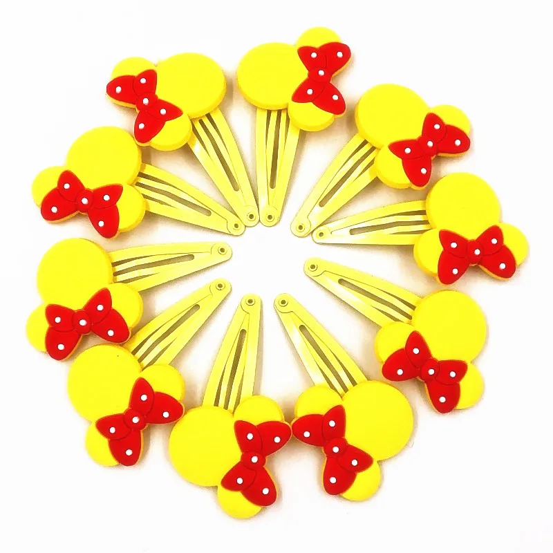 10 шт. оптовая продажа Разноцветные заколки для волос с рисунком Микки и Минни
