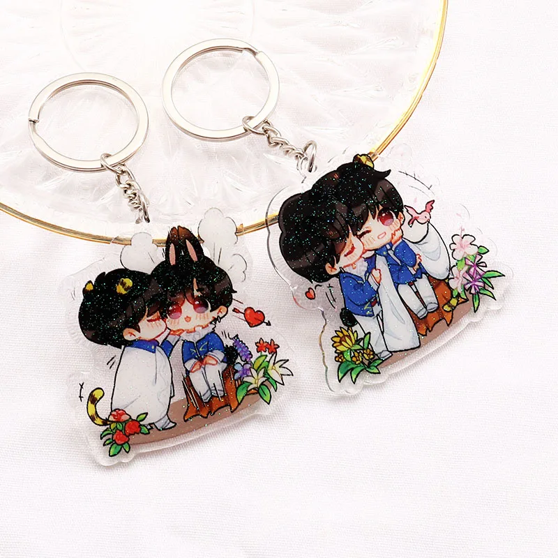 Bangtan брелок для мальчиков JK V Vkook милый ключей с мультяшным мерцающим эпоксидным