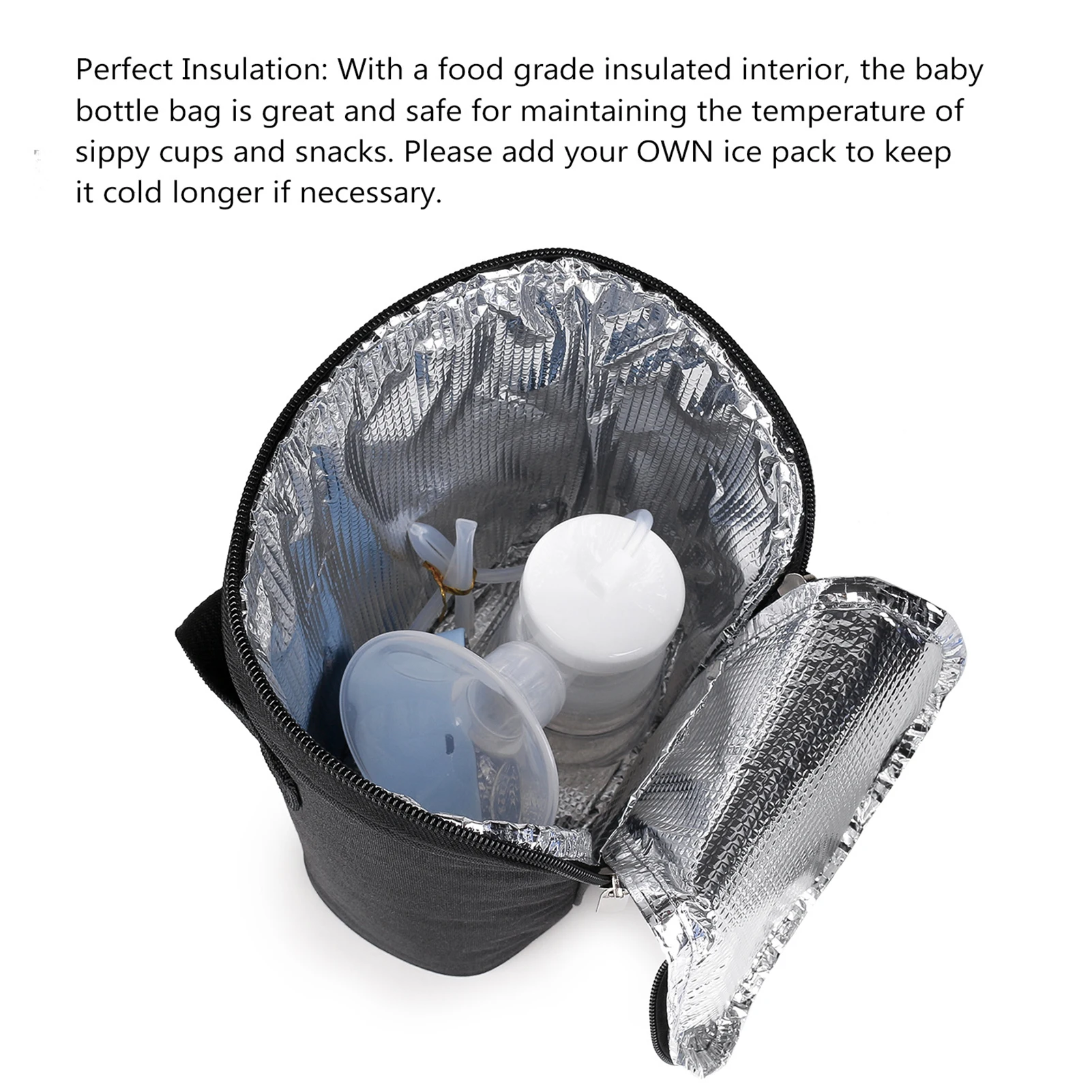 Bolsa enfriadora de leche materna, bolsa aislante para botella de gran capacidad de beb&eacute; con paquete de hielo, Enfriador de biber&oacute;n perfecto para viaje de guarder&iacute;a-1