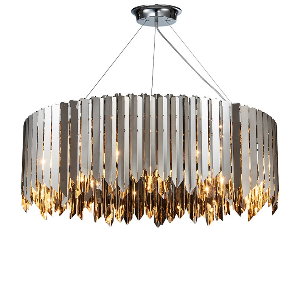 

Modern Stainless Steel Chandelier Black Silver Gold Led Light Decorative Metal Suspention Luminare Chandelier Lamp Restaurant