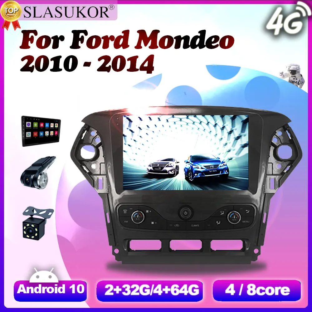 

9 Inch 6G 4G+64G Android 10 Car Auto Video Radio Multimedia Player For Ford Mondeo 2010 2011 2012 -2014 GPS Carplay NO 2 Din DVD