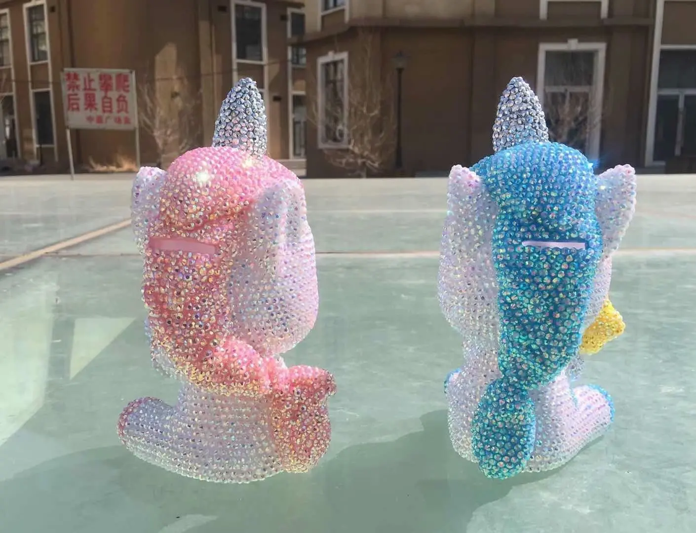 Блестящие стразы единорог рождественские фигурки копилка подарок для детей