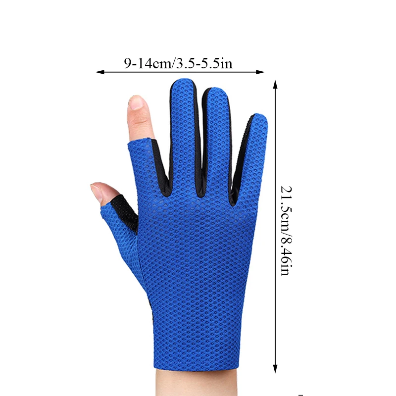 

Thin Mesh Gloves With Two Fingers High Elastic Breathable Non-Slip Gloves Two Fingers Ice Silk Sunscreen Outdoor Sports Mittens