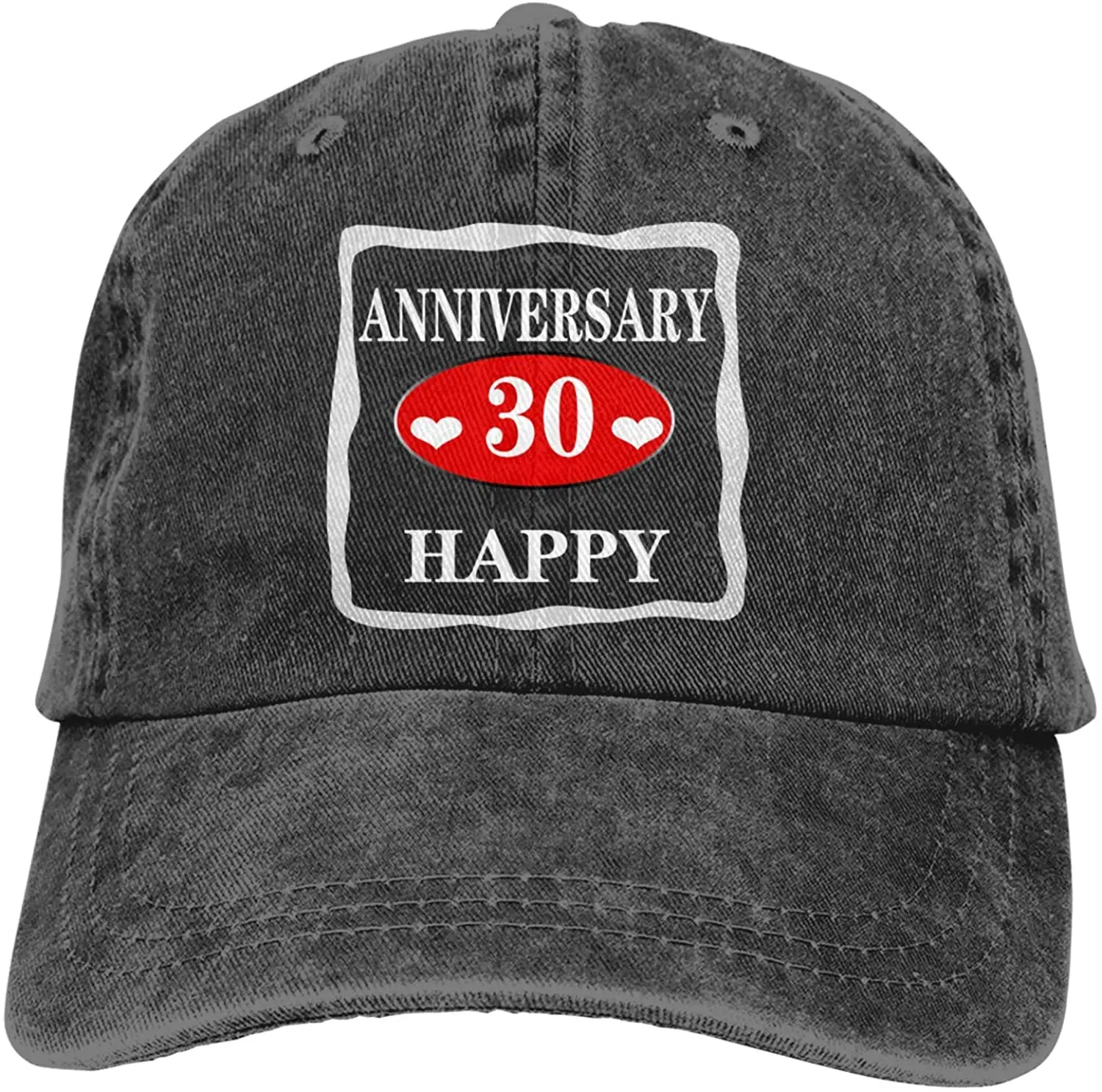 

30th Anniversary Relationship Or Marriage Sports Denim Cap Adjustable Unisex Plain Baseball Cowboy Snapback Hat