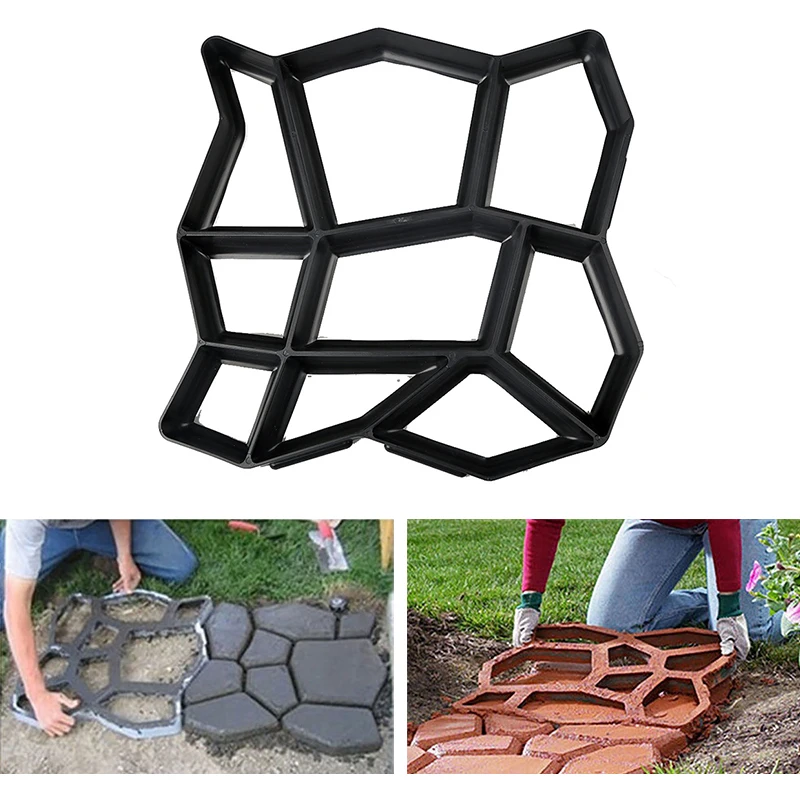 Нестандартная каменная дорожка цементная форма для внутреннего дворика Черная