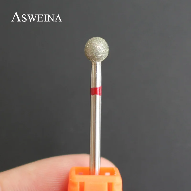 Алмазная дрель ASWEINA 5 0 мм с шариком для ногтей Вращающаяся насадка очистки