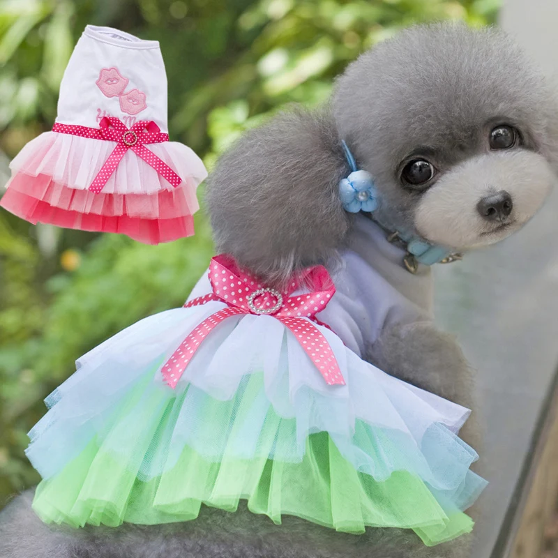 Сезон весна-лето Милая Одежда для собак милый щенок платье-пачка принцессы