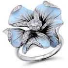 Женское кольцо Milangirl с синим большим цветком в виде капли с фианитом, модные популярные свадебные кольца для женщин, обручальные кольца для вечеринки