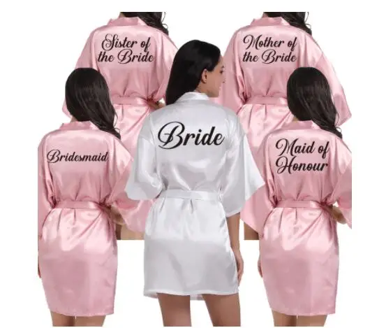 Женский халат невесты для сна размера плюс свадебное кимоно из атласного шелка