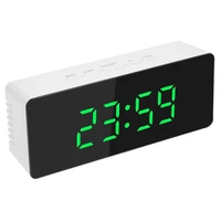 led mirror digital mini alarm clock snooze table clock wake up mute dimmable electronic desktop clocks 3aaausb charging %e2%80%8bwork