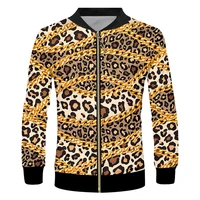 new logo 3d print golden chain jacket hoodies menwomen baseball uniform streetwear leopard sweatshirts high quality luxury 6xl