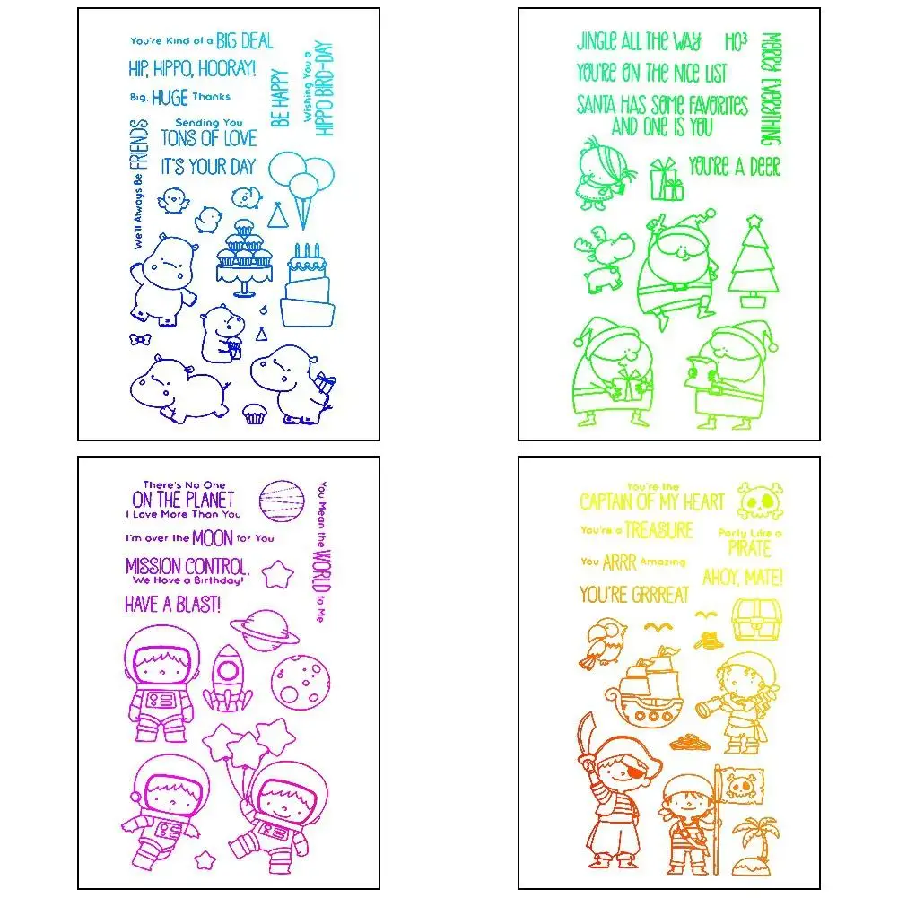 Милый мультфильм прозрачные штампы печать DIY альбом ремесло открытка