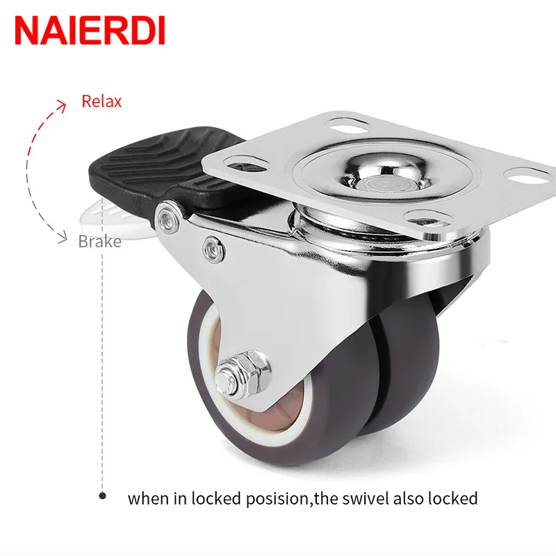 NAIERDI 4 шт. поворотный мебельные ролики 1 5 &quot / 2&quot для тяжелых условий эксплуатации
