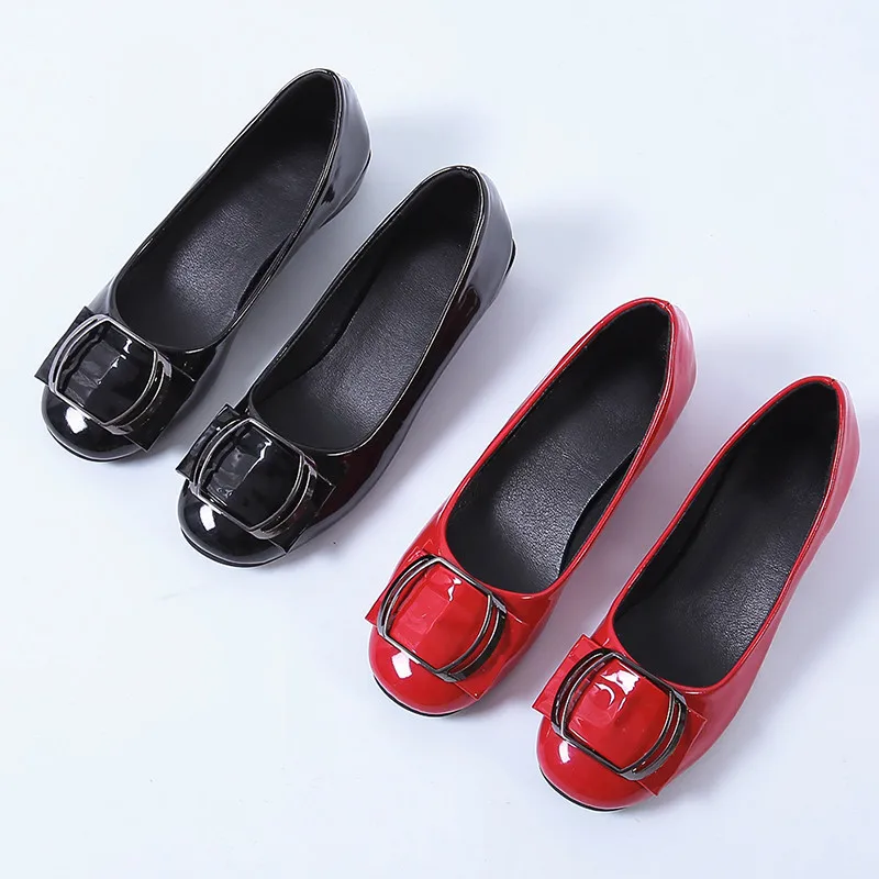 

New Elegant Style Women Pumps Bright Patent Leather Women Shoes Square Heels Shallow Boat Shoes Pumps Zapato 2020