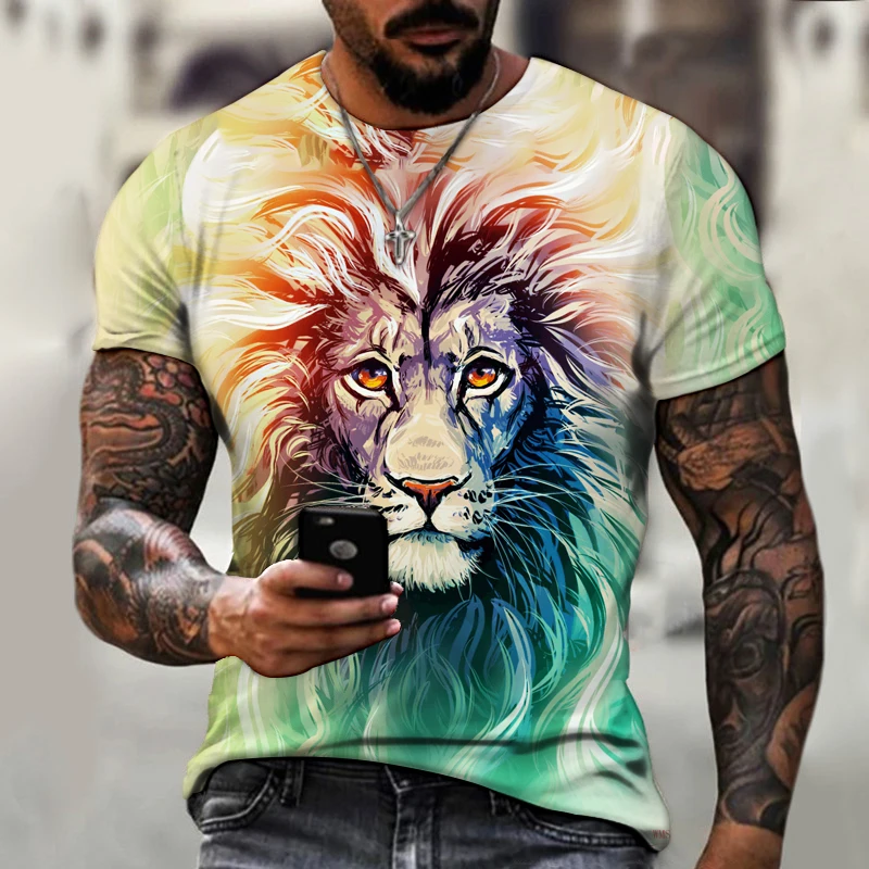 

Универсальная трендовая Мужская футболка с коротким рукавом, модная футболка в стиле панк, свободная модная футболка с круглым вырезом и ко...