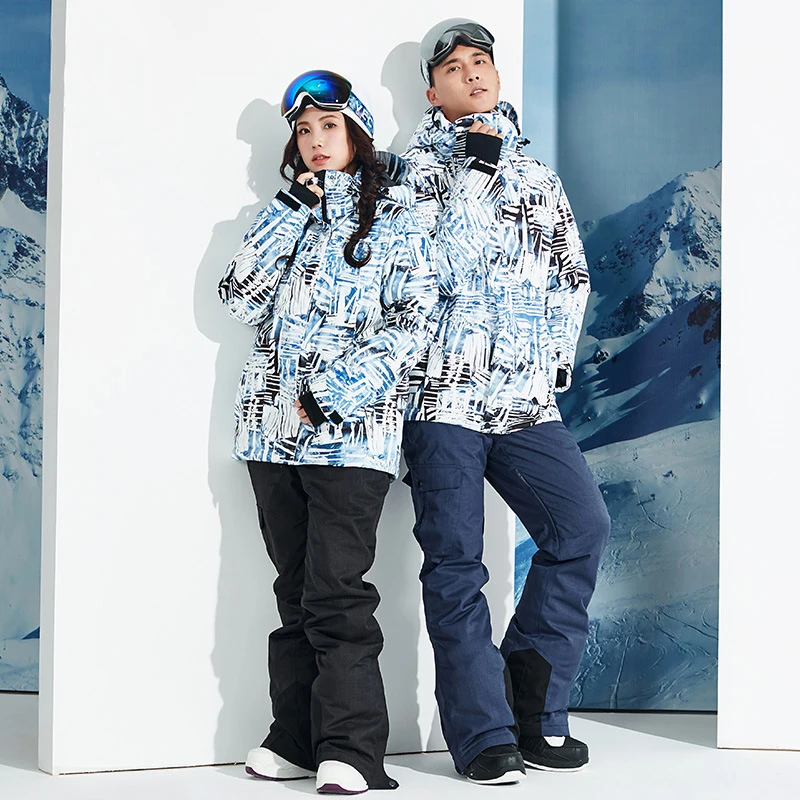 

2020 Winter Women's Ski Suit Waterproof Outdoor Sports Snowboard Jacket Snow Pants Men's Ski Set Warm Windproof Overalls