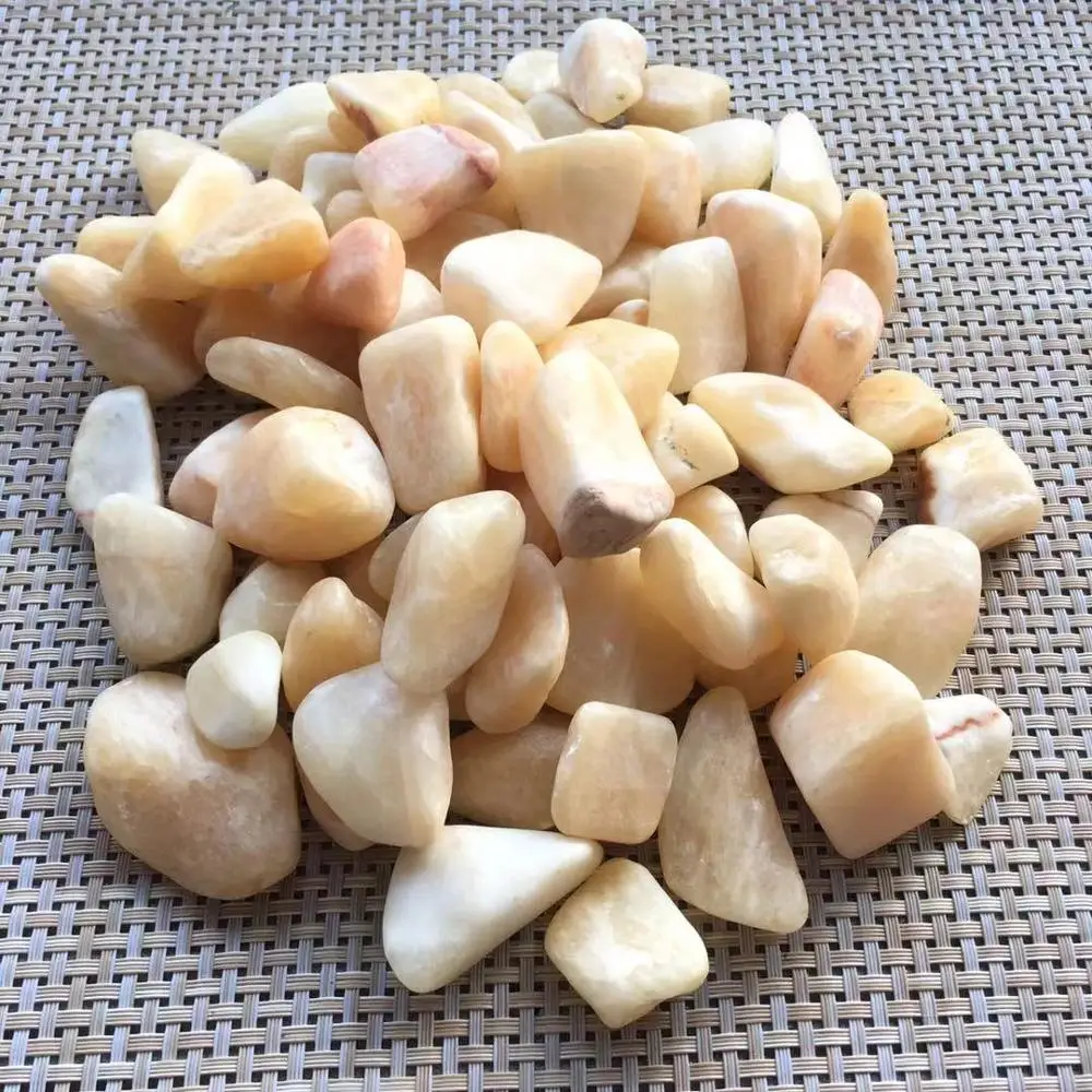 

Natural yellow jade tumbled stones quartz crystals healing stones garden home decoration