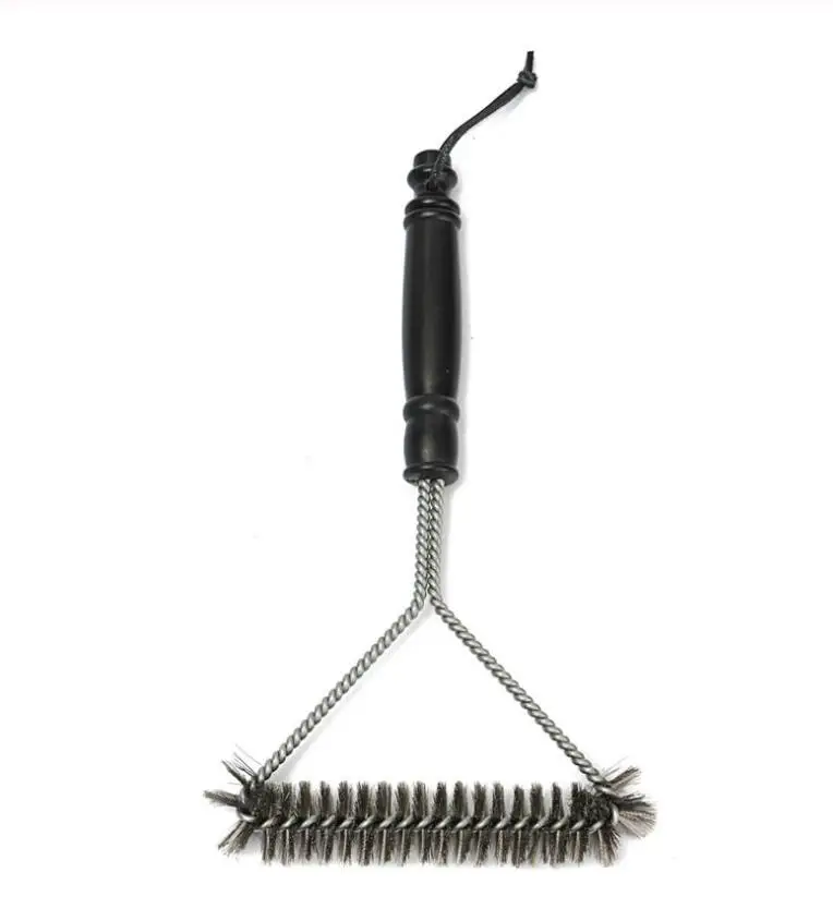 Антипригарная щетка для барбекю проволочная из нержавеющей стали с ручкой