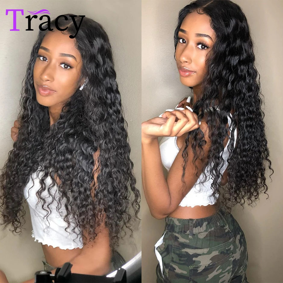 Deep Wave U Part Wig TRACY Human Hair 180% Density Long Wigs Malaysian Deep Wave Remy Human Wigs Non Lace For Black Women