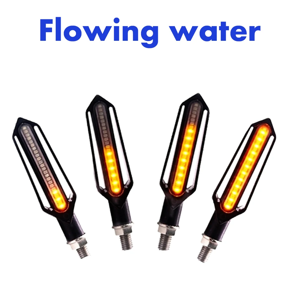 4 шт. три в использовании светодиодный сигнал поворота мотоцикла струящаяся вода
