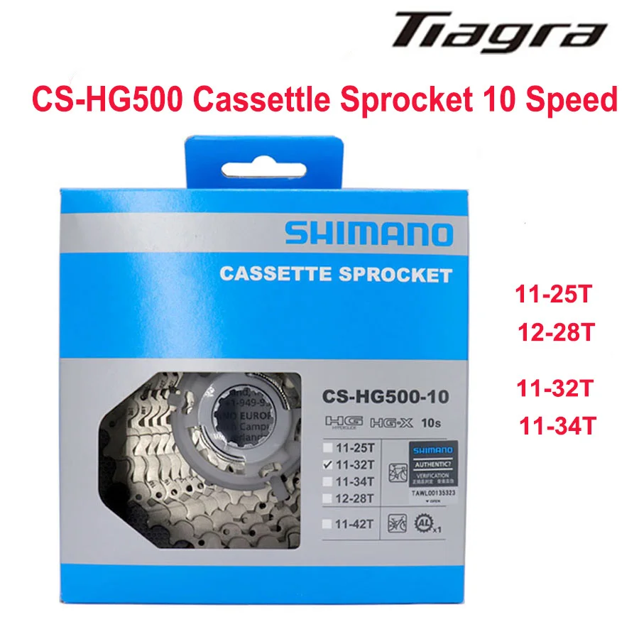 

Кассета Shimano Tiagra CS-HG500 для дорожного велосипеда с 10 скоростями, надежная кассета звездочек для 10-скоростных дорожных подъездов
