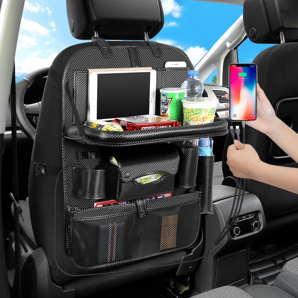 Из искусственной кожи мульти автомобильная сумка для хранения на заднем сиденье