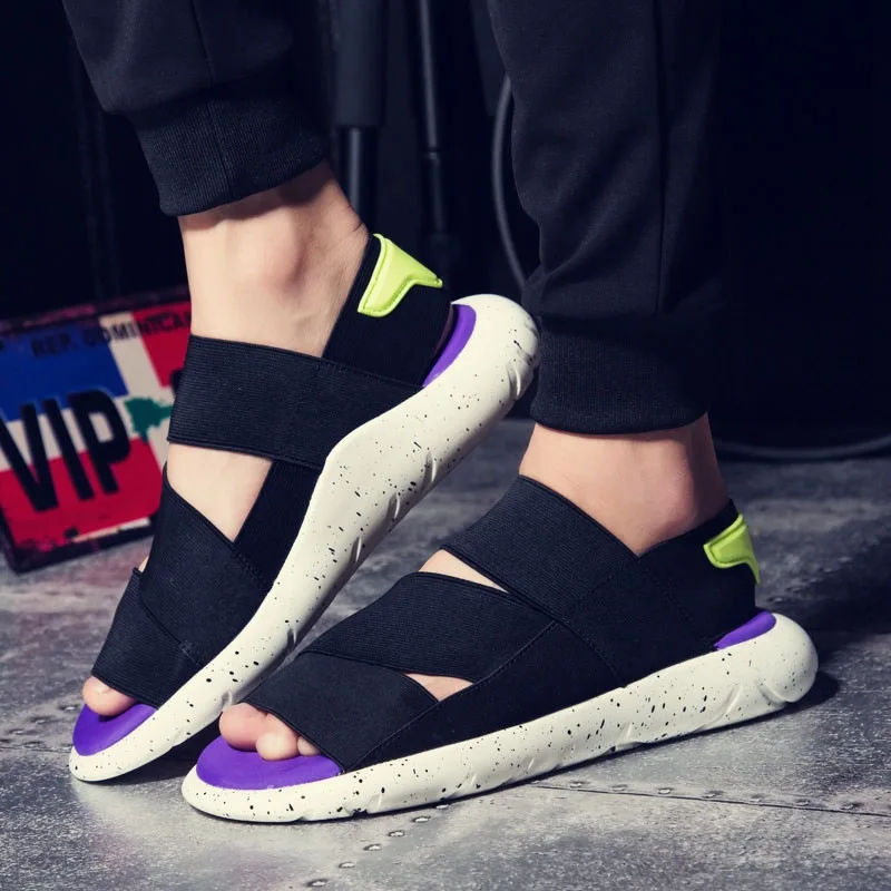 

Couple Sandals Men's Outdoor Non-Slip Beach Shoes Korean Style Trendy Slippers Men's Roman Sandals Shoes Zapatos De Mujer