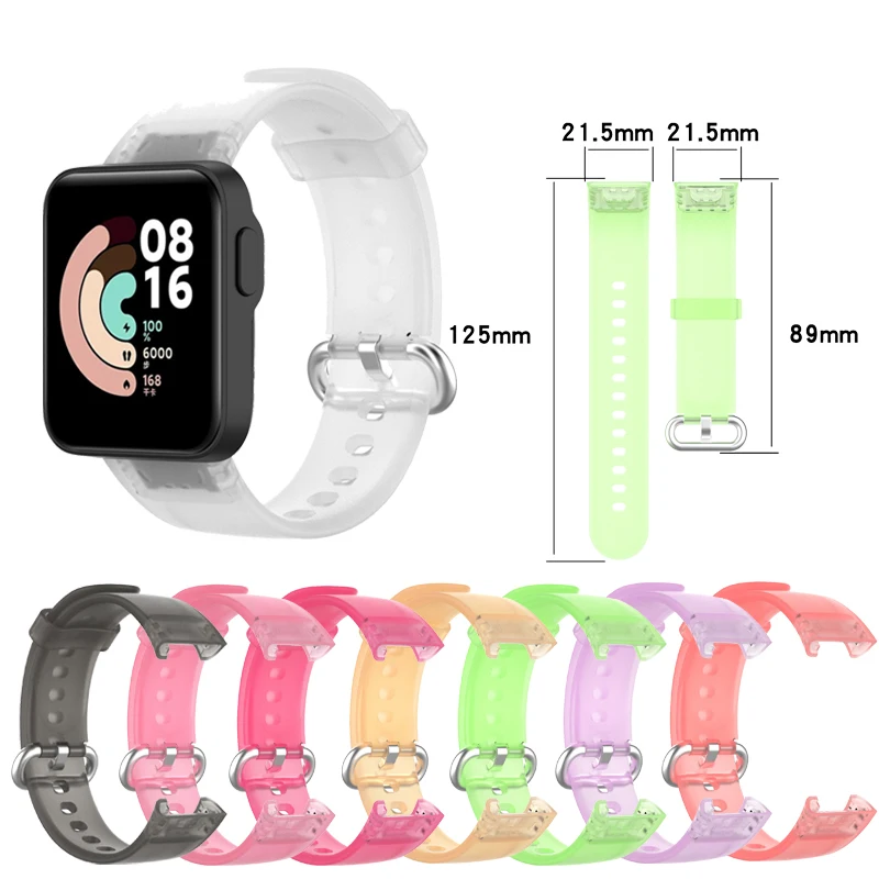 Ремешок для Xiaomi Mi Watch Lite, спортивный умный Браслет, прозрачный сменный Браслет для Redmi Watch, силиконовый цветной ремешок
